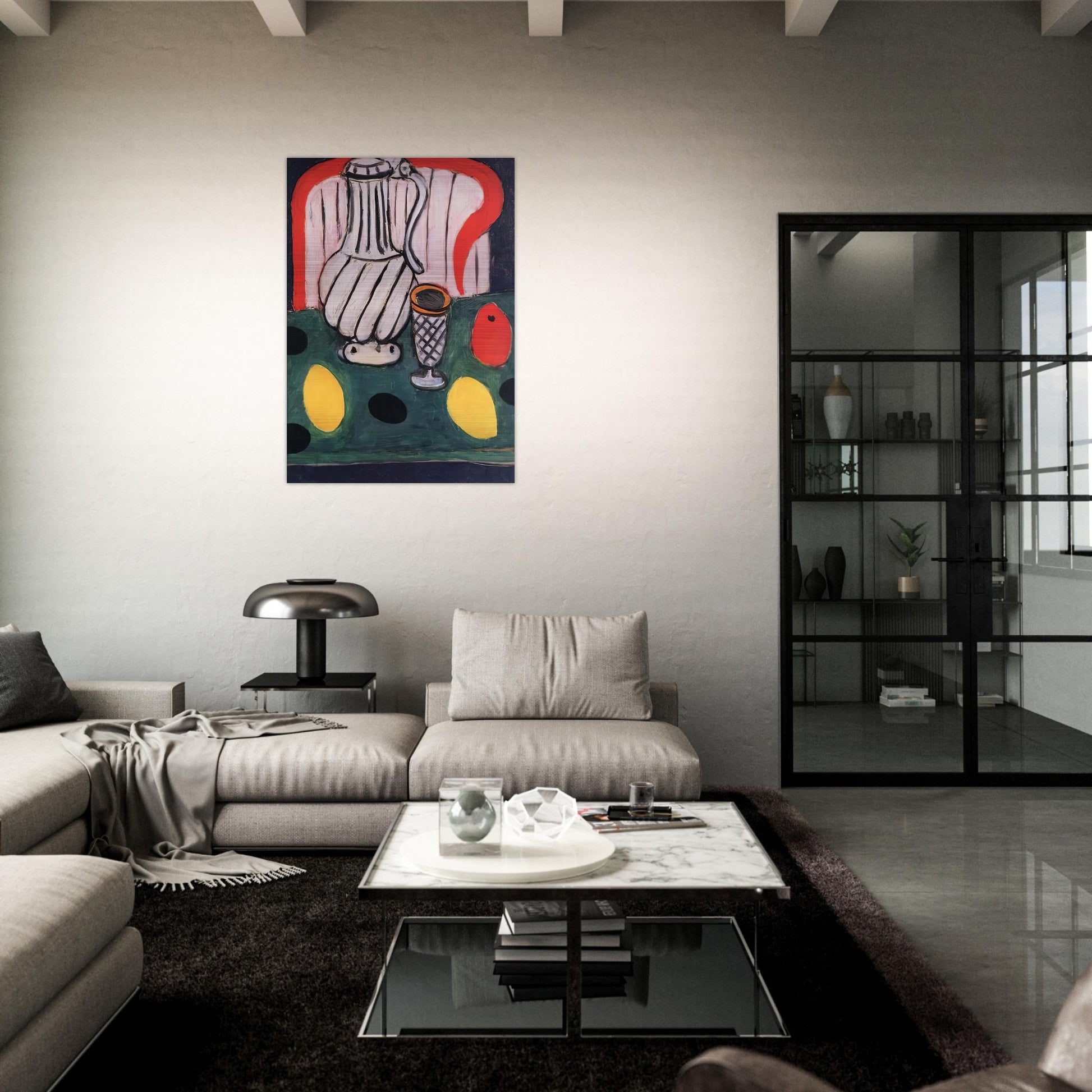 TIN PITCHER LEMON AND ARMCHAIR 1939 - Henri Matisse Brushed Aluminum Print - 70x100 cm / 28x40 inches | Henri Matisse Aluminum Print | Henri Matisse Prints