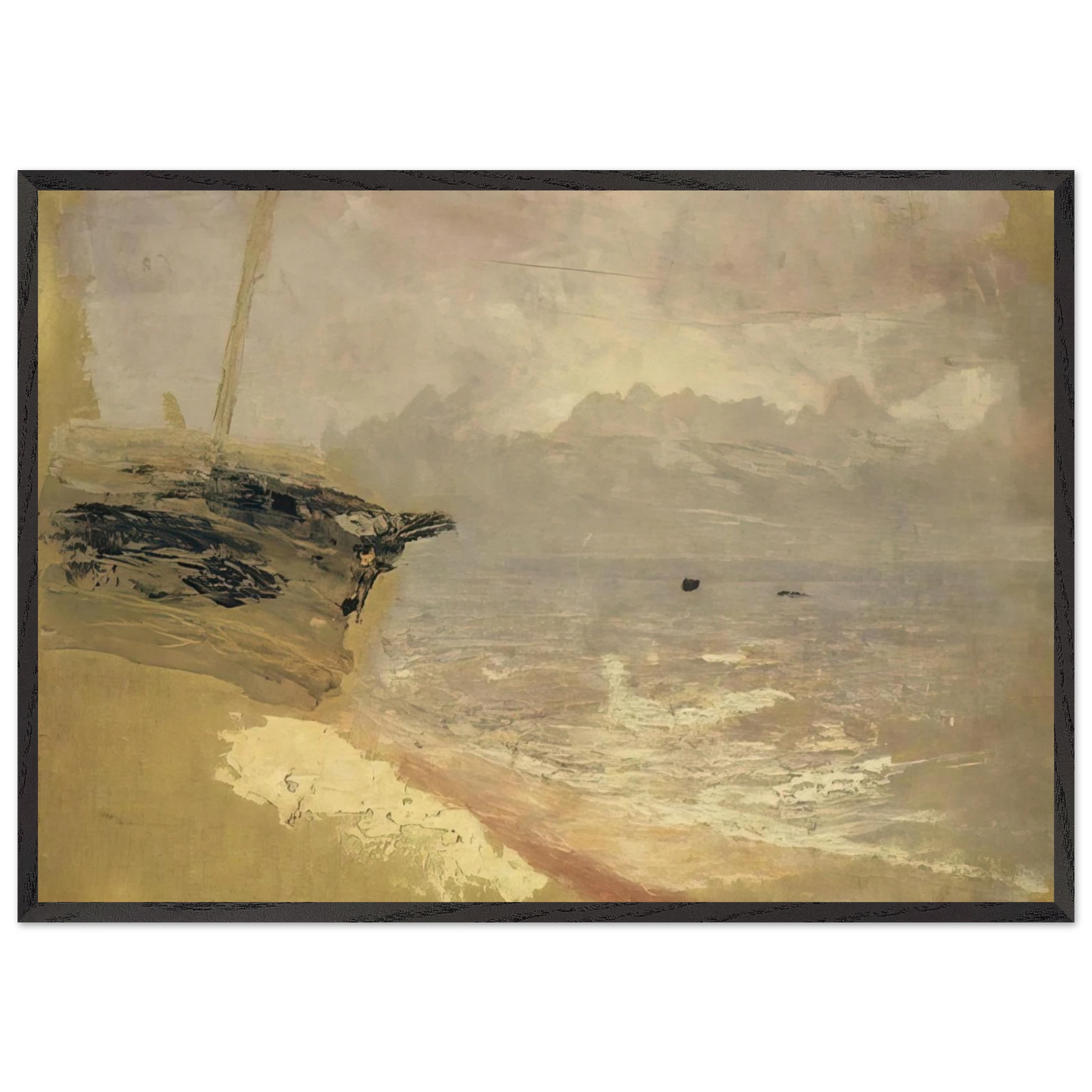 Sea Gloomy Day - Arkhyp Kuindzhi 70x100 cm / 28x40 inches Framed Art Print – Black Wooden Frame