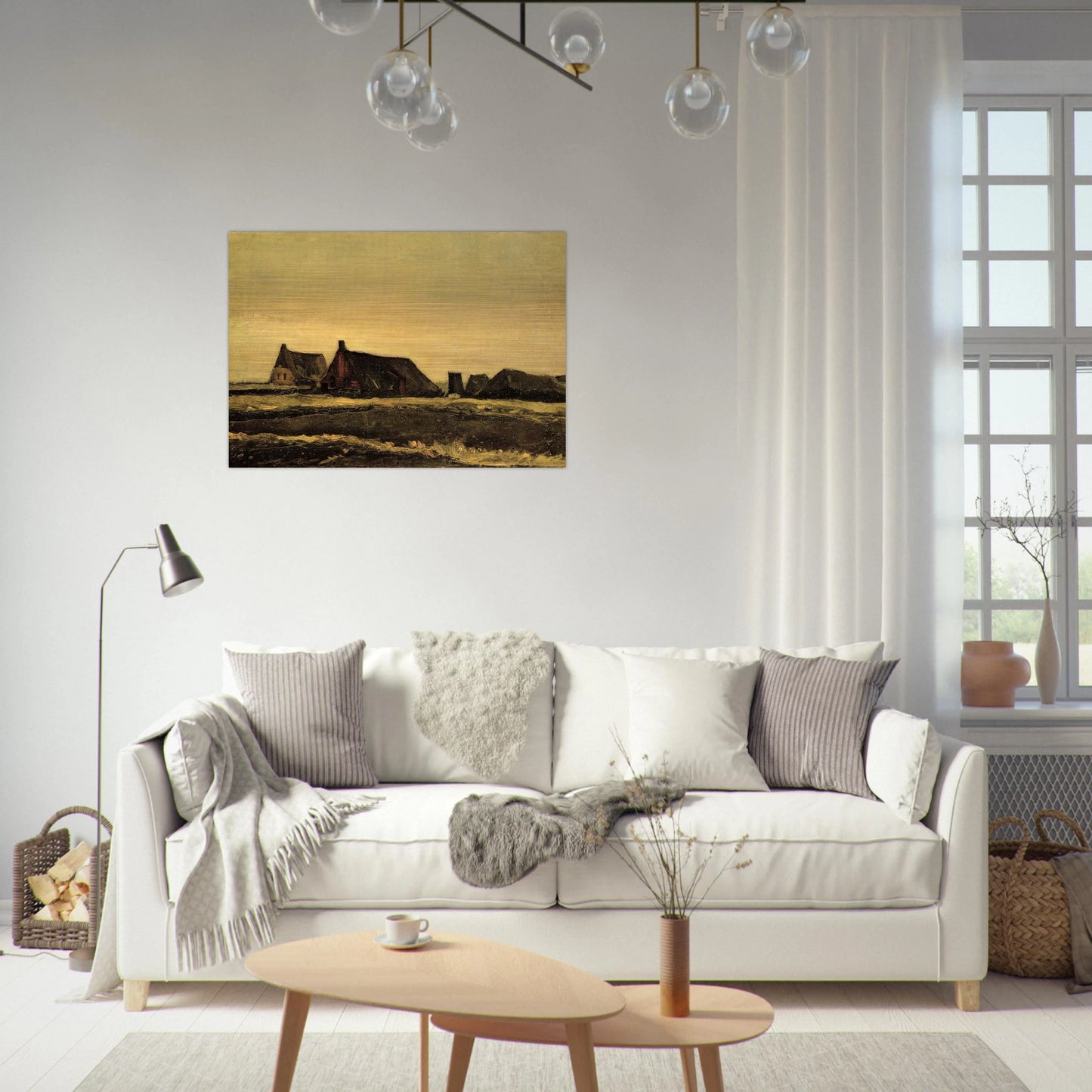 Cottages - Vincent van Gogh Brushed Aluminum Print - 70x100 cm / 28x40 inches | Vincent van Gogh Aluminum Print | Vincent van Gogh Prints