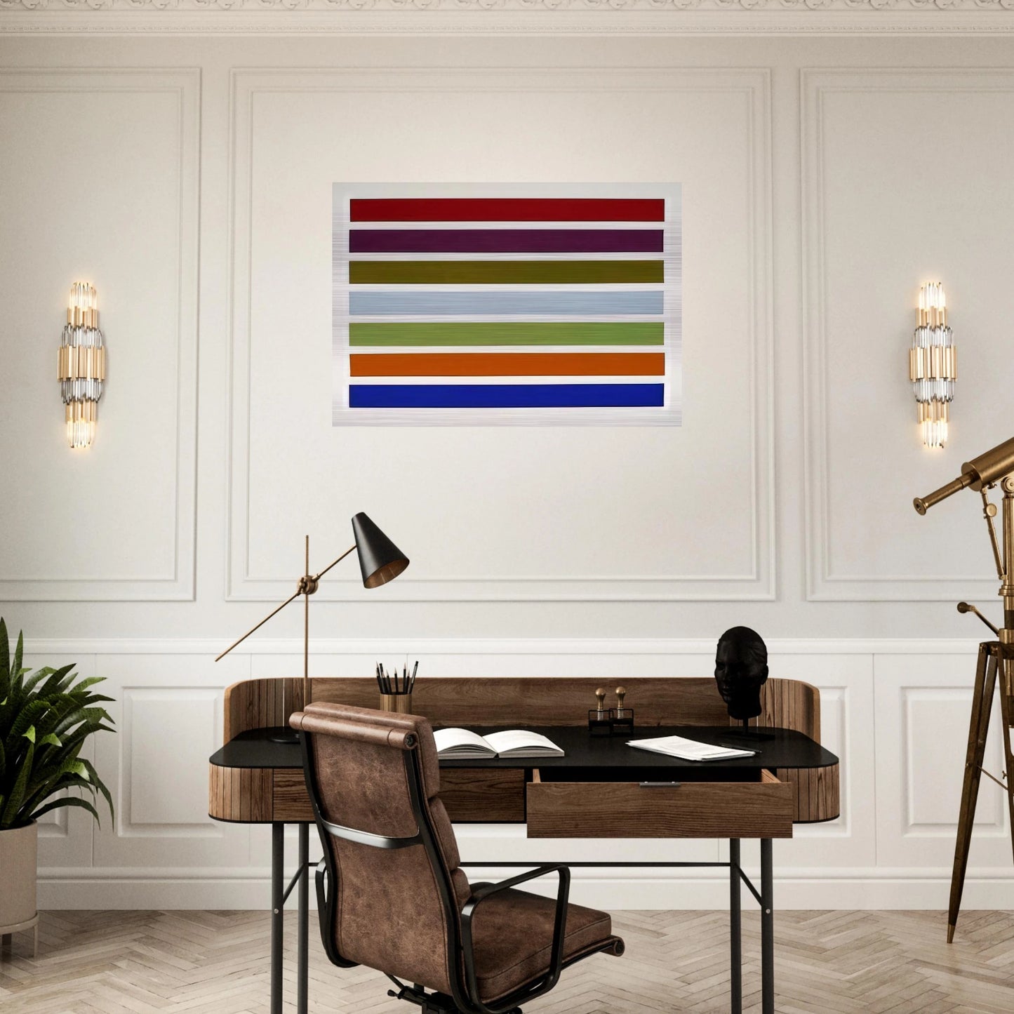 Wall Stripes No. 3 - 1962 - Gene Davis Brushed Aluminum Print - 70x100 cm / 28x40 inches | Gene Davis Aluminum Print | Gene Davis Prints