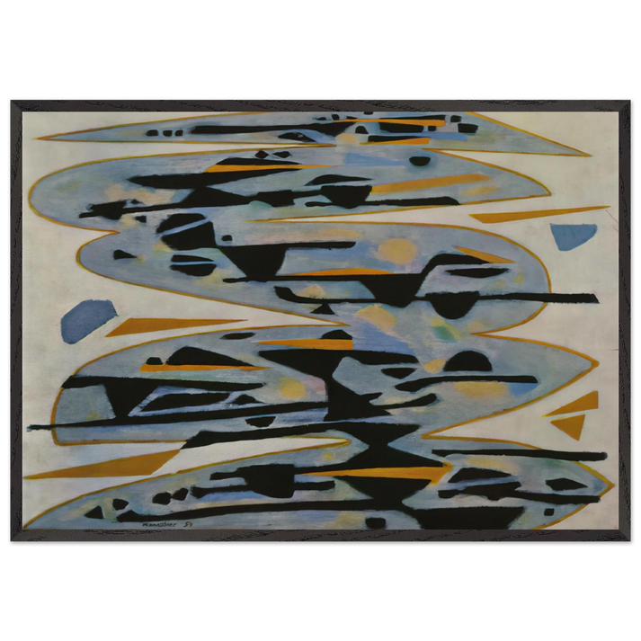 Morte eau - 1954 - Alfred Manessier 70x100 cm / 28x40 inches Framed Art Print – Black Wooden Frame
