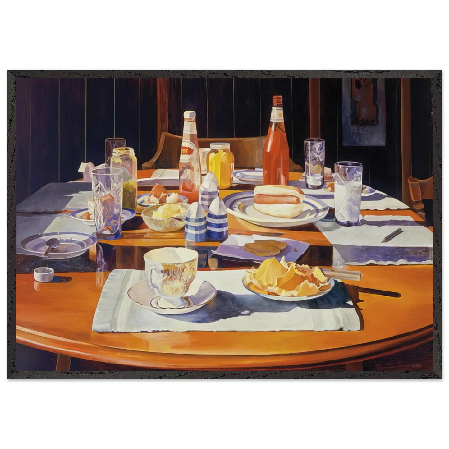 Supper Table - 1969 - Mary Pratt 70x100 cm / 28x40 inches Framed Art Print – Black Wooden Frame
