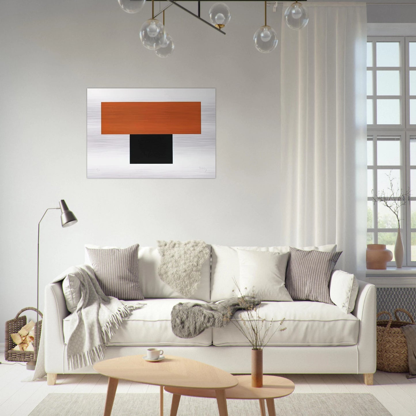 Red-Orange over Black - Ellsworth Kelly Brushed Aluminum Print - 70x100 cm / 28x40 inches | Ellsworth Kelly Aluminum Print | Ellsworth Kelly Prints