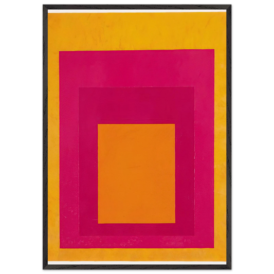 HOMAGE TO THE SQUARE LA TEHUANA 1951 - Josef Albers 70x100 cm / 28x40 inches Framed Art Print – Black Wooden Frame