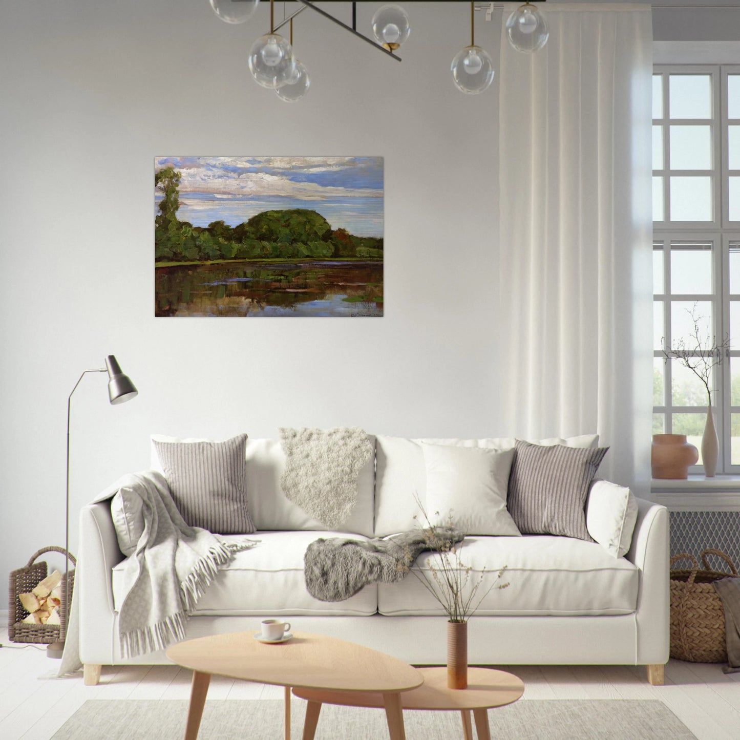 Geinrust Farm with Isolated Tree - Piet Mondrian Brushed Aluminum Print - 70x100 cm / 28x40 inches | Piet Mondrian Aluminum Print | Piet Mondrian Prints