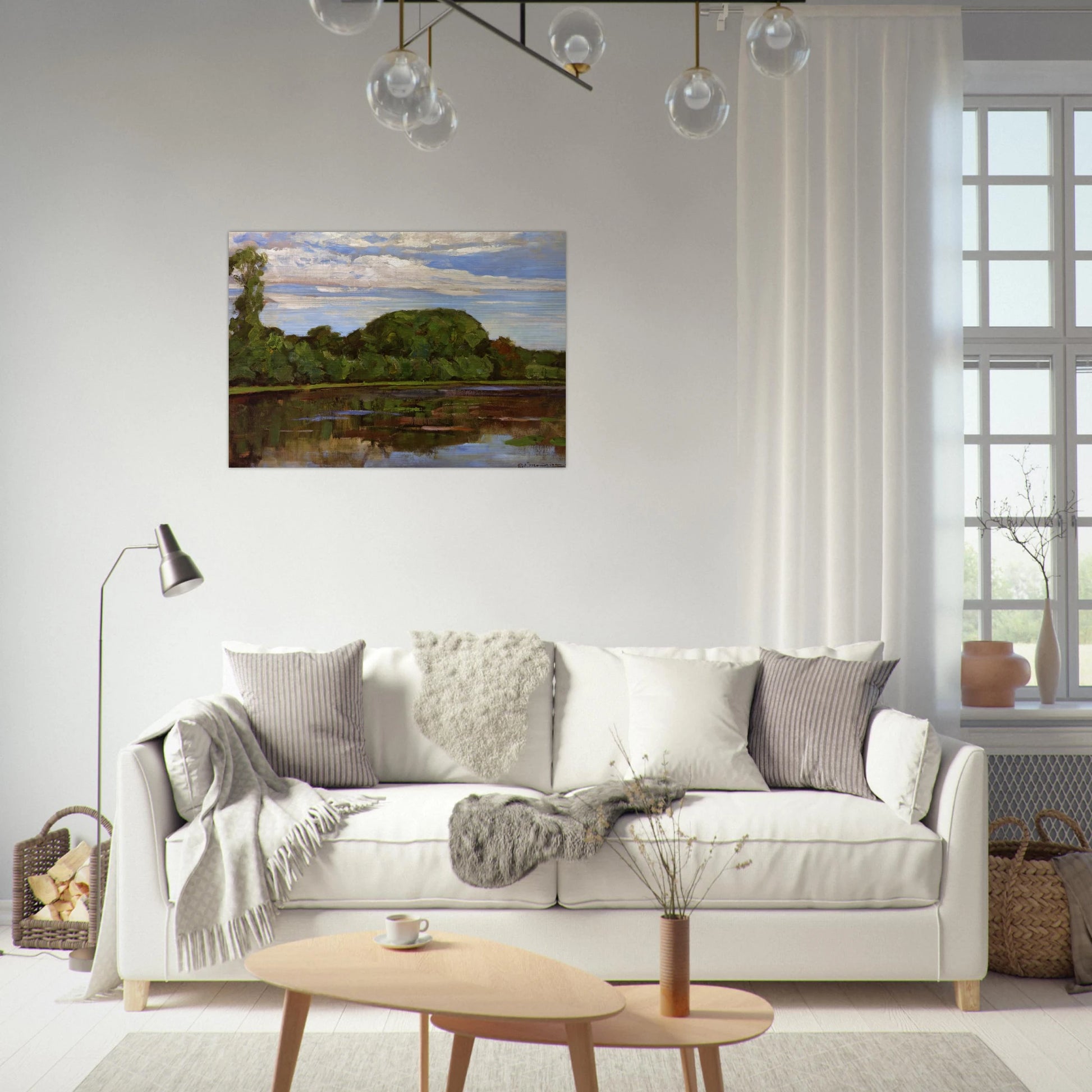Geinrust Farm with Isolated Tree - Piet Mondrian Brushed Aluminum Print - 70x100 cm / 28x40 inches | Piet Mondrian Aluminum Print | Piet Mondrian Prints