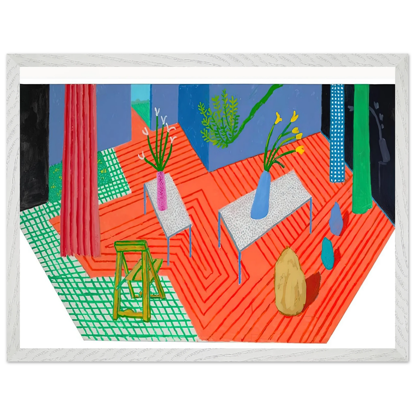 David Hockney - David Hockney Wall art - 15x20 cm / 6x8 inches - Premium Wooden Framed Poster With Fine Art Paper-canvas - Wood frame