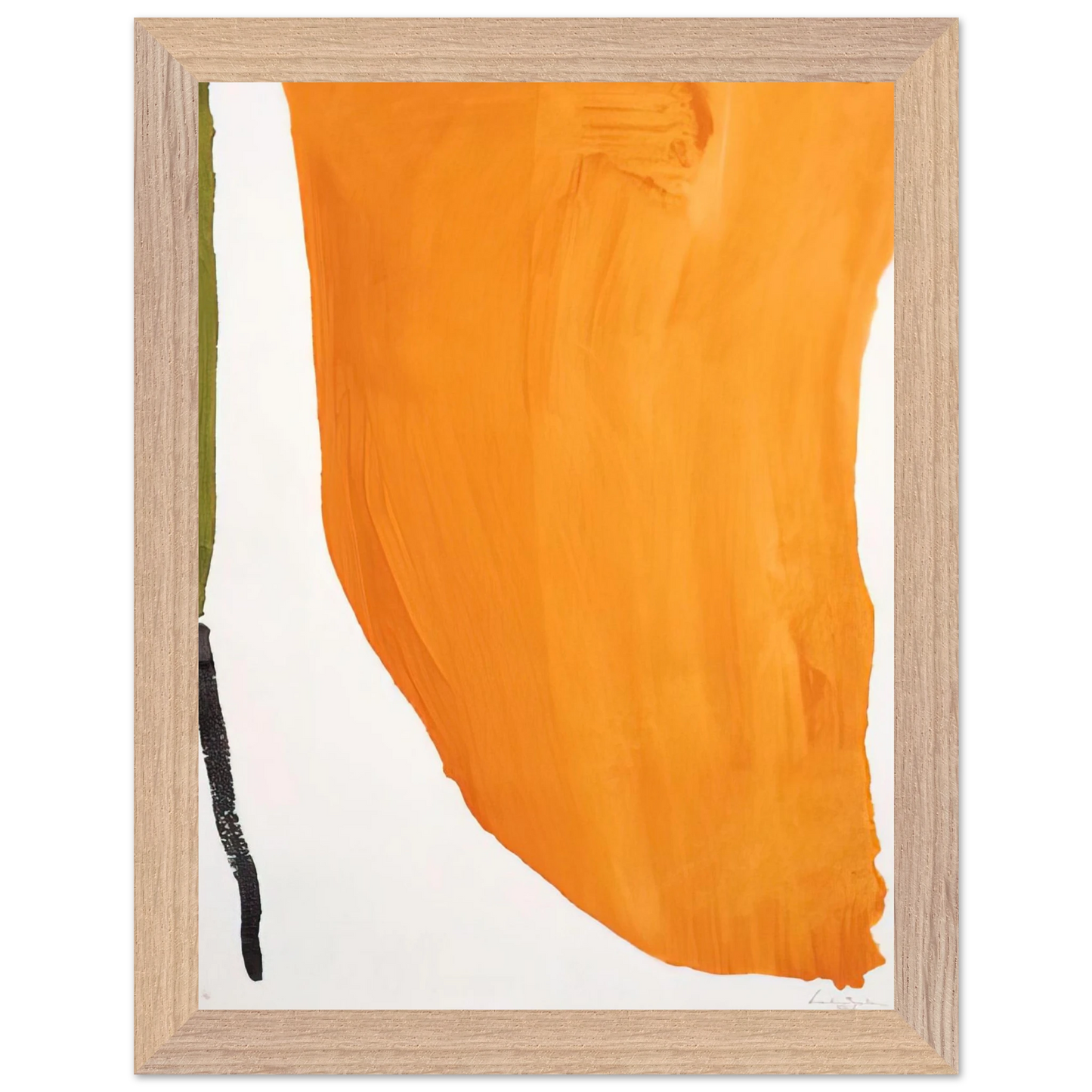 Helen Frankenthaler - Orange Downpour - 1970 Wall art - 45x60 cm / 18x24 inches - Premium Wooden Framed Poster With Fine Art Paper-canvas - White frame