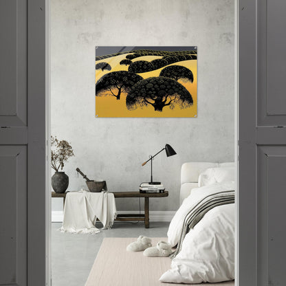 Santa Ynez Oaks - Eyvind Earle Acrylic Print - 70x100 cm / 28x40″ inches