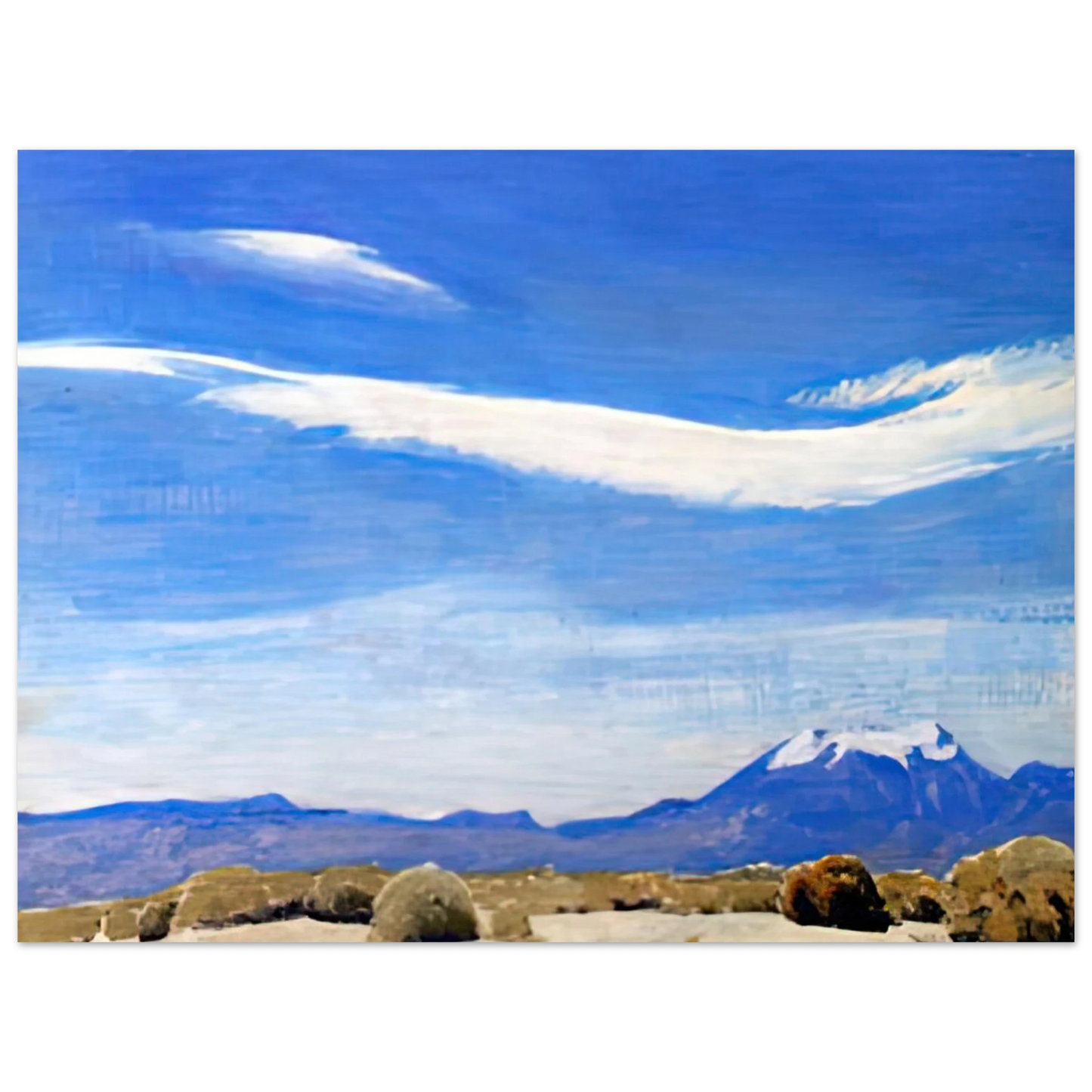Maynard Dixon - THE CLOUD COACHELLA VALLEY CALIFORNIA 1940 Wall art - 70x100 cm / 28x40 inches - Premium Wooden Framed Poster With Fine Art Paper-canvas - White frame