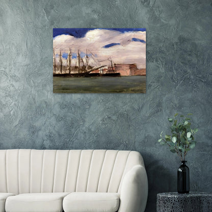 WHITE CLOUDS THE OLD PORT OF MARSEILLE 1918 - Henri Matisse Brushed Aluminum Print - 70x100 cm / 28x40 inches | Henri Matisse Aluminum Print | Henri Matisse Prints