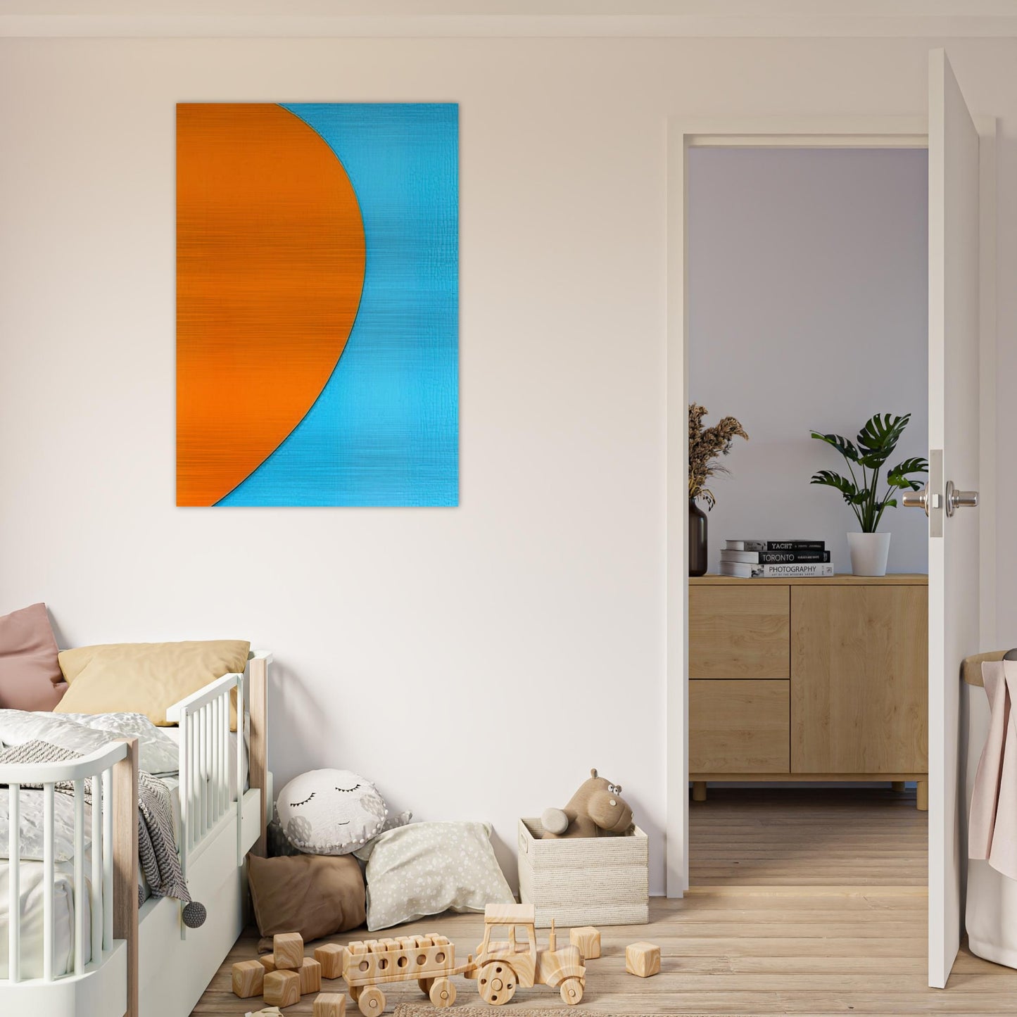 Orange Relief with Blue - Ellsworth Kelly Brushed Aluminum Print - 70x100 cm / 28x40 inches | Ellsworth Kelly Aluminum Print | Ellsworth Kelly Prints