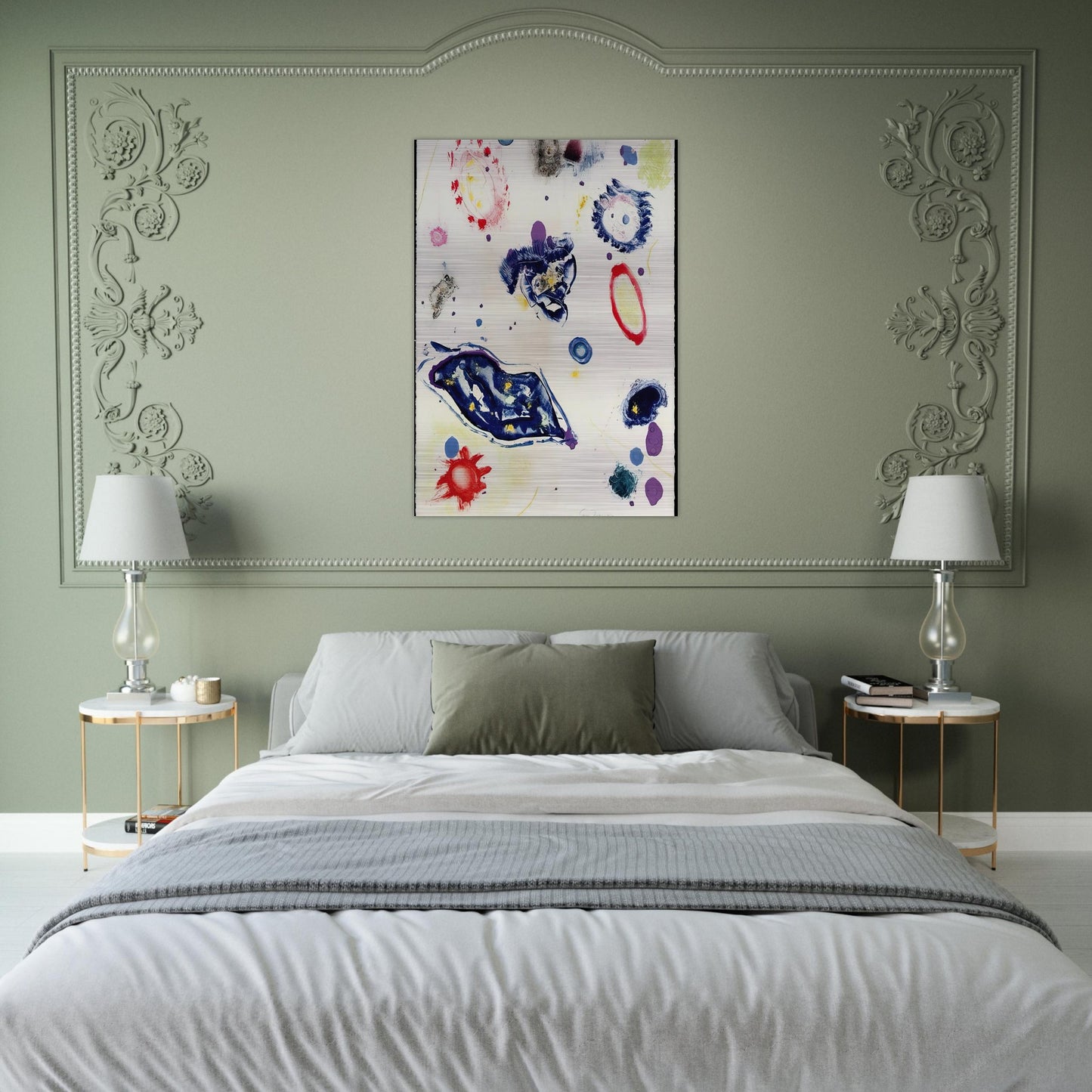 Untitled #1 - Sam Francis Brushed Aluminum Print - 70x100 cm / 28x40 inches | Sam Francis Aluminum Print | Sam Francis Prints