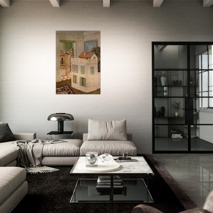THE HOUSE IN THE HOUSE - Giorgio de Chirico Brushed Aluminum Print - 70x100 cm / 28x40 inches | Giorgio de Chirico Aluminum Print | Giorgio de Chirico Prints