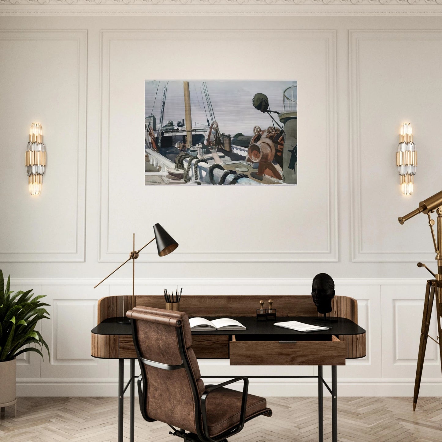 Deck of a Beam Trawler, Gloucester - Edward Hopper Brushed Aluminum Print - 70x100 cm / 28x40 inches | Edward Hopper Aluminum Print | Edward Hopper Prints