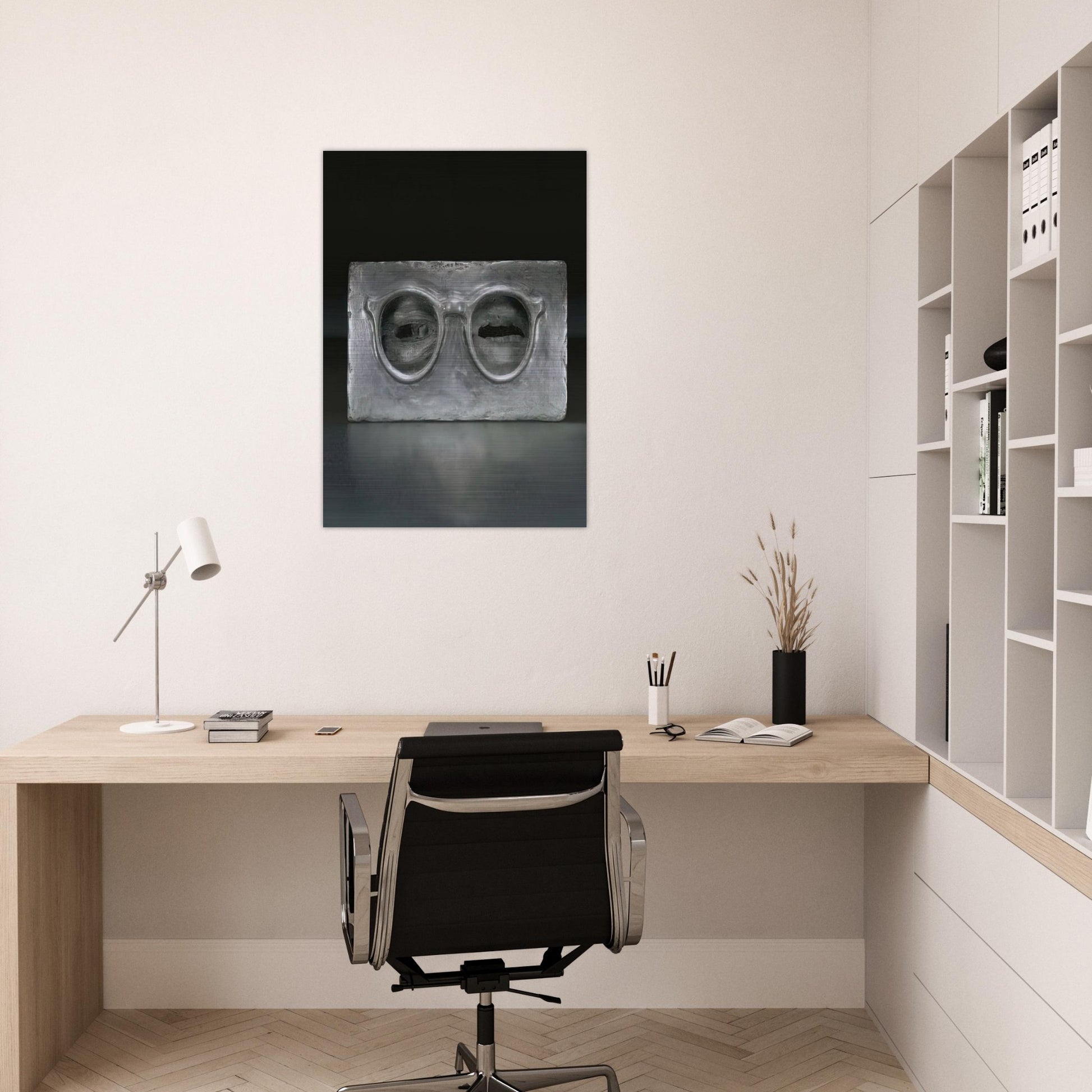 THE CRITIC SEES - Jasper Johns Brushed Aluminum Print - 70x100 cm / 28x40 inches | Jasper Johns Aluminum Print | Jasper Johns Prints