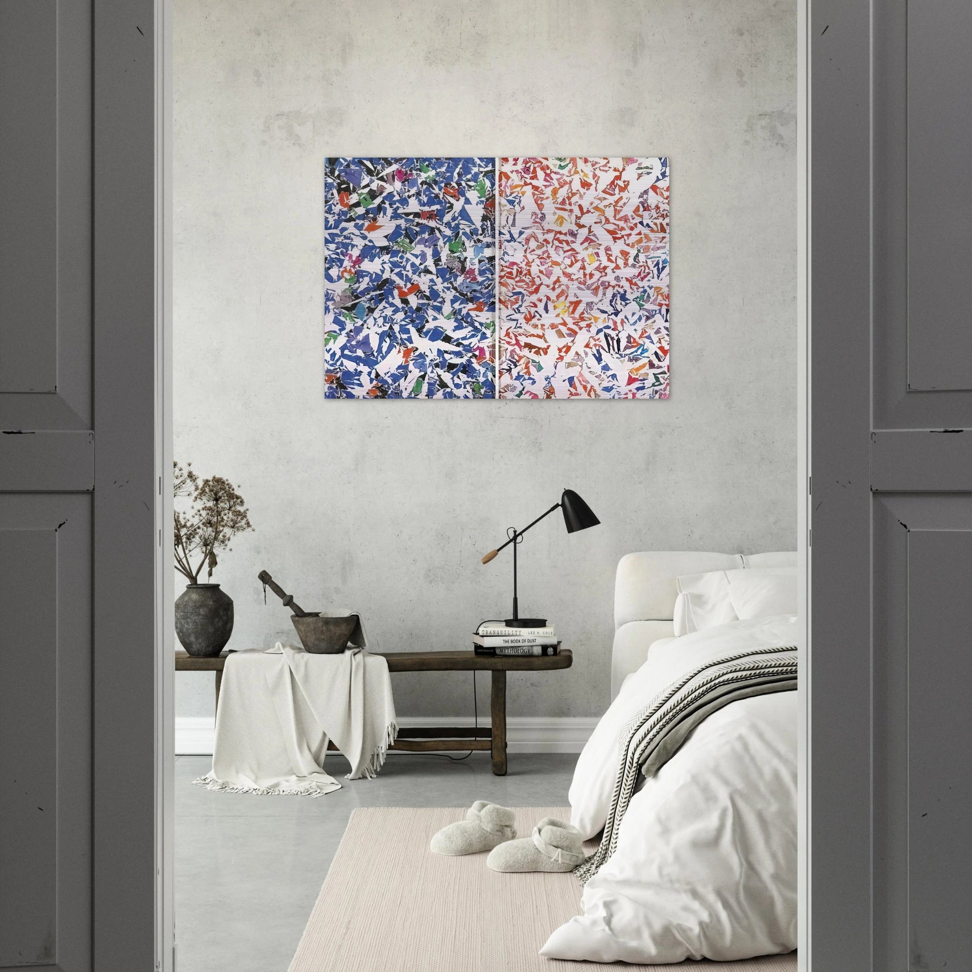 Blanc - Tachisme - Simon Hantai Brushed Aluminum Print - 70x100 cm / 28x40 inches | Simon Hantai Aluminum Print | Simon Hantai Prints
