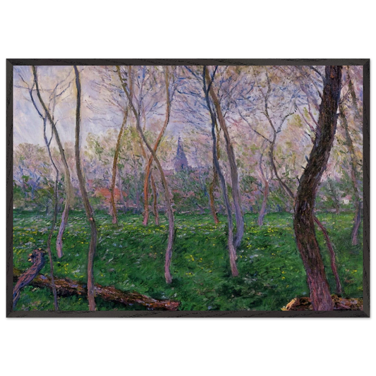Bennecourt - claude monet 70x100 cm / 28x40 inches Framed Art Print – Black Wooden Frame