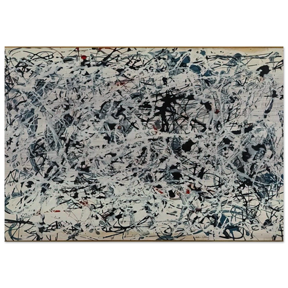 COMPOSITION WHITE BLACK BLUE AND RED ON WHITE 1948 - Jackson Pollock Brushed Aluminum Print - 70x100 cm / 28x40 inches | Jackson Pollock Aluminum Print | Jackson Pollock Prints