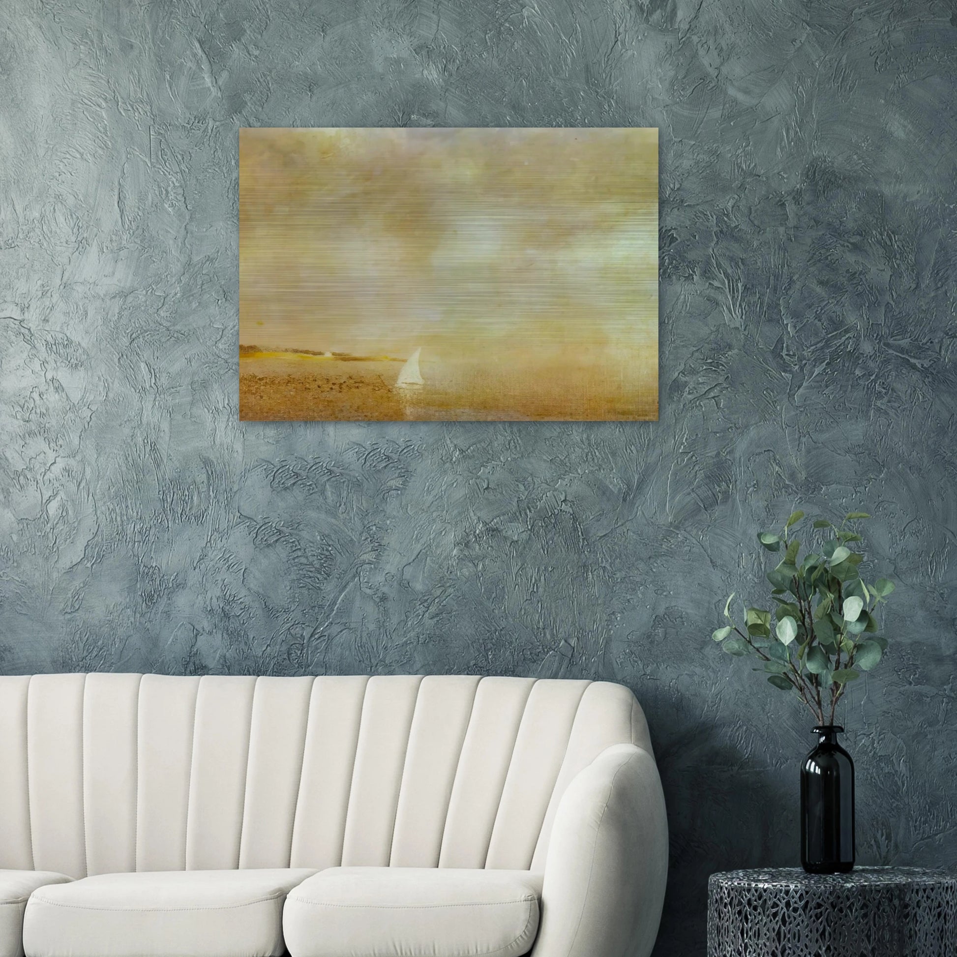BAY OF CADAQUES - Salvador Dali Brushed Aluminum Print - 70x100 cm / 28x40 inches | Salvador Dali Aluminum Print | Salvador Dali Prints
