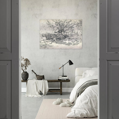 Garden of the Asylum - Vincent van Gogh Brushed Aluminum Print - 70x100 cm / 28x40 inches | Vincent van Gogh Aluminum Print | Vincent van Gogh Prints
