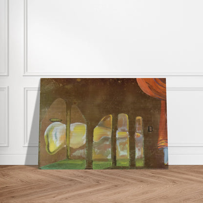 GREAT TAPEWORM MASTURBATOR APPEARS BEHIND ARCADES - Salvador Dali Brushed Aluminum Print - 70x100 cm / 28x40 inches | Salvador Dali Aluminum Print | Salvador Dali Prints