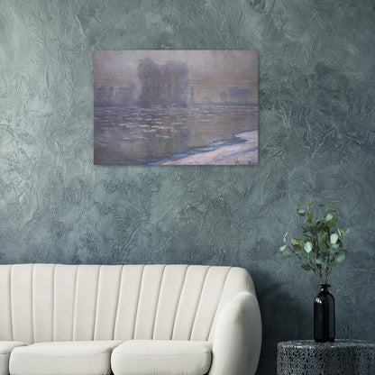 Ice Floes, Misty Morning - claude monet Brushed Aluminum Print - 70x100 cm / 28x40 inches | claude monet Aluminum Print | claude monet Prints