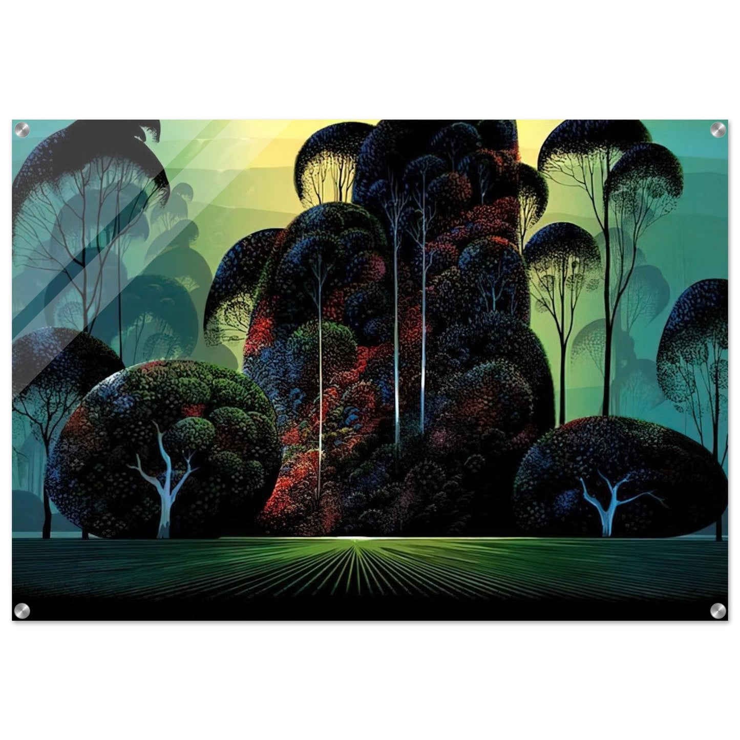 Mendacino - Eyvind Earle Acrylic Print - 70x100 cm / 28x40″ inches
