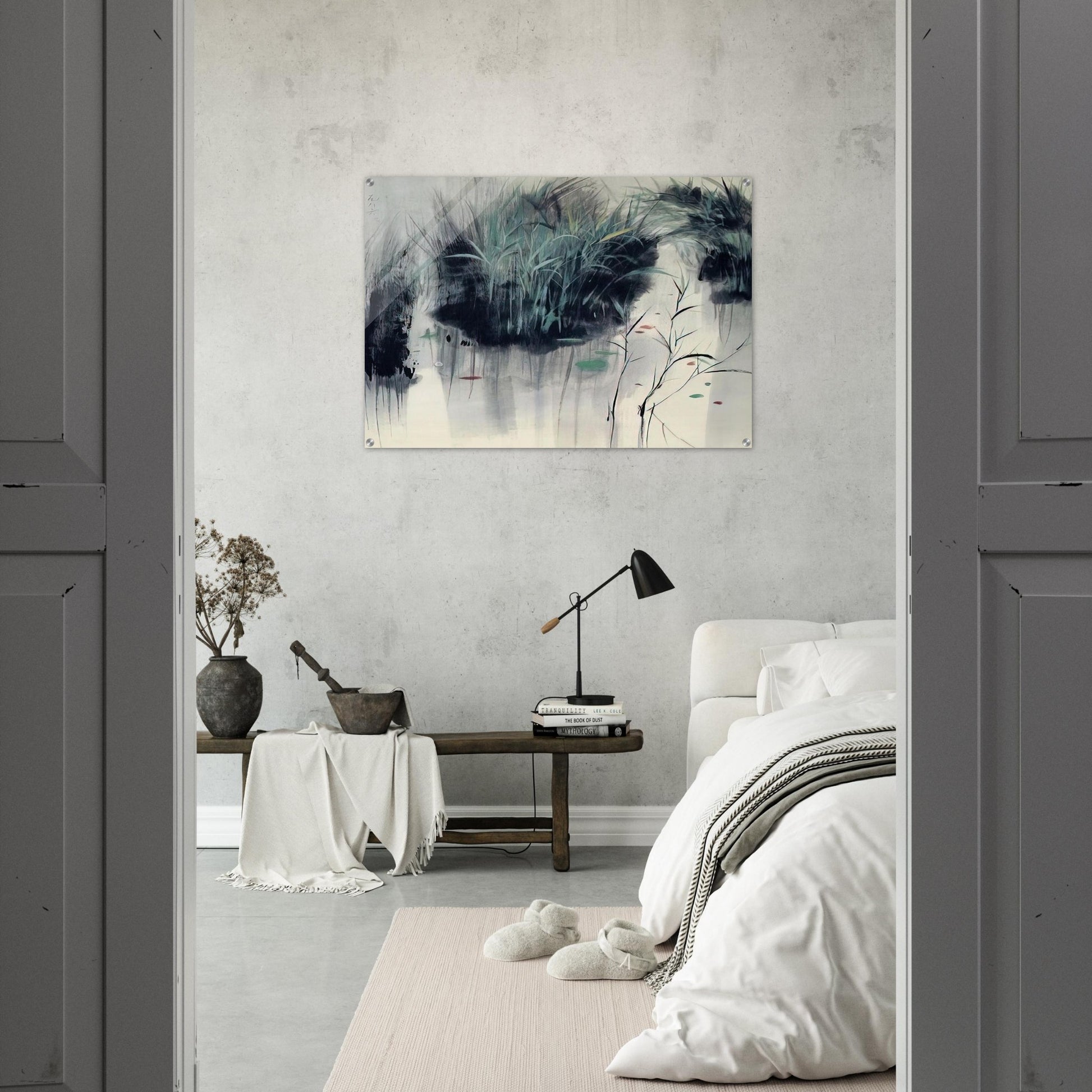 Untitled - Impressionism, Ink and wash painting - Wu Guanzhong Acrylic Print - 70x100 cm / 28x40″ inches