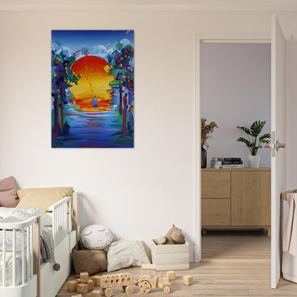 BETTER WORLD 1993 - Peter Max Brushed Aluminum Print - 70x100 cm / 28x40 inches | Peter Max Aluminum Print | Peter Max Prints