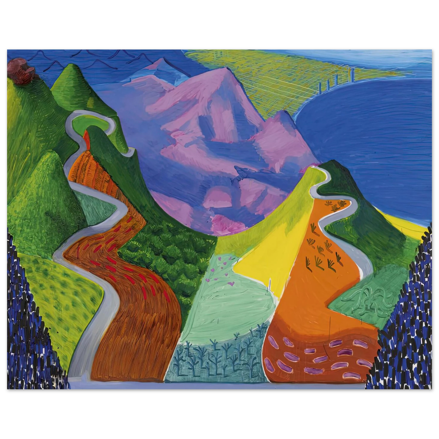 David Hockney - David Hockney Wall art - 30x40 cm / 12x16 inches - Premium Wooden Framed Poster With Fine Art Paper-canvas - White frame