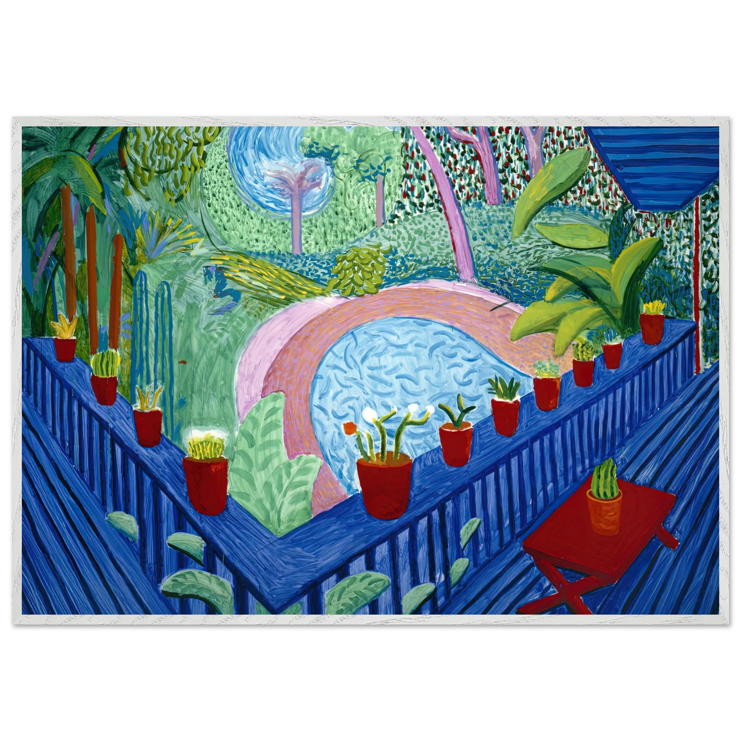 David Hockney - David Hockney Wall art - A2 (42 x 59.4  cm) - Premium Wooden Framed Poster With Fine Art Paper-canvas - Wood frame
