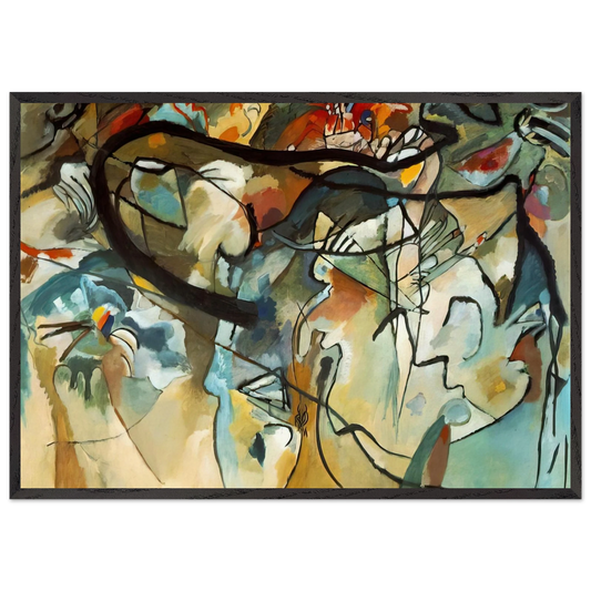 COMPOSITION V 1911 - Wassily Kandinsky 70x100 cm / 28x40 inches Framed Art Print – Black Wooden Frame