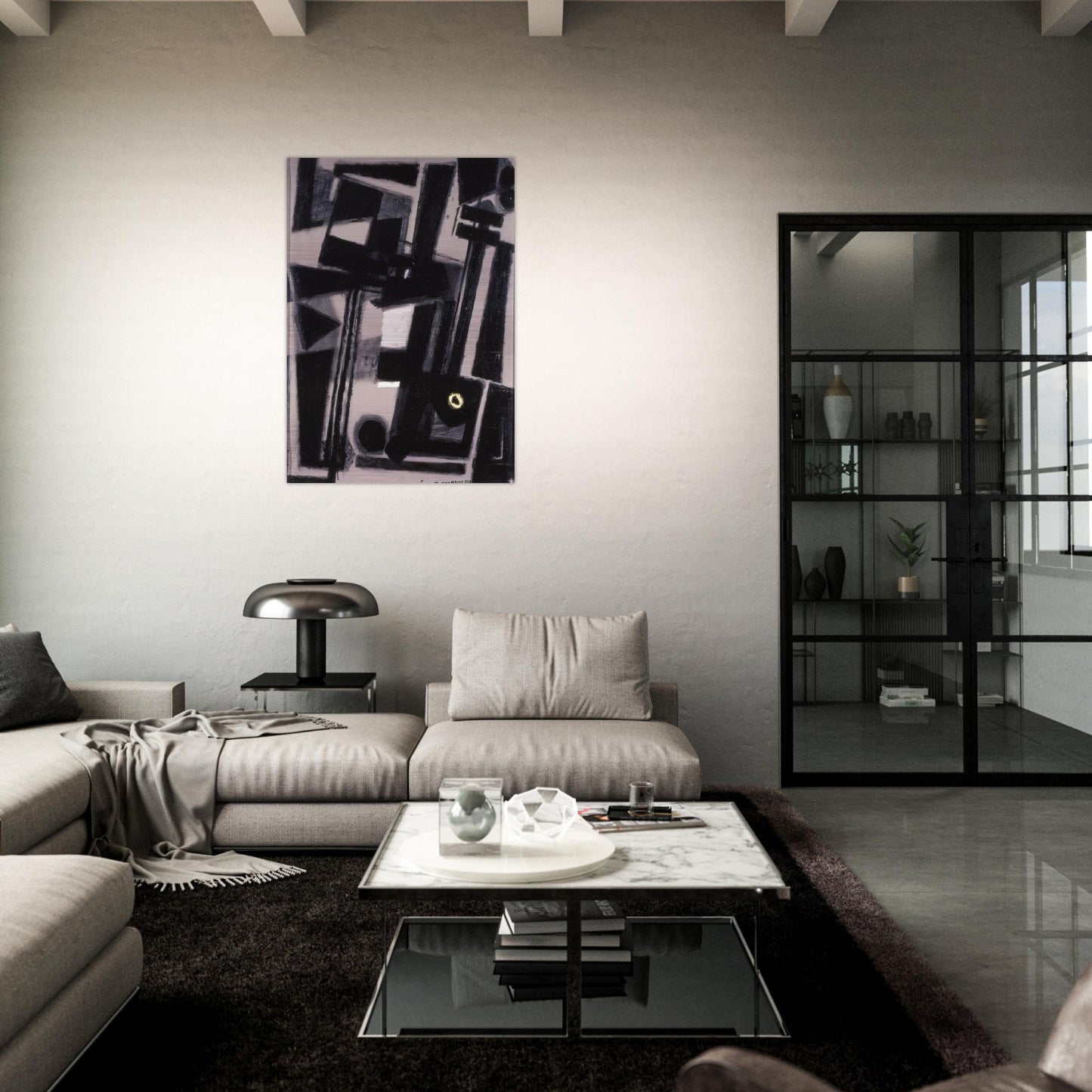 COMPOSITION - Enrico Prampolini Brushed Aluminum Print - 70x100 cm / 28x40 inches | Enrico Prampolini Aluminum Print | Enrico Prampolini Prints