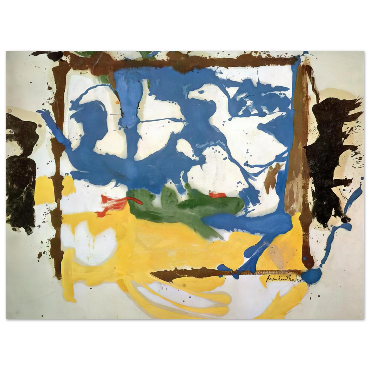 Helen Frankenthaler - Swan Lake #2 - 1961 Wall art - A1 (59.4 x 84.1  cm) - Fine Art Poster-canvas - -