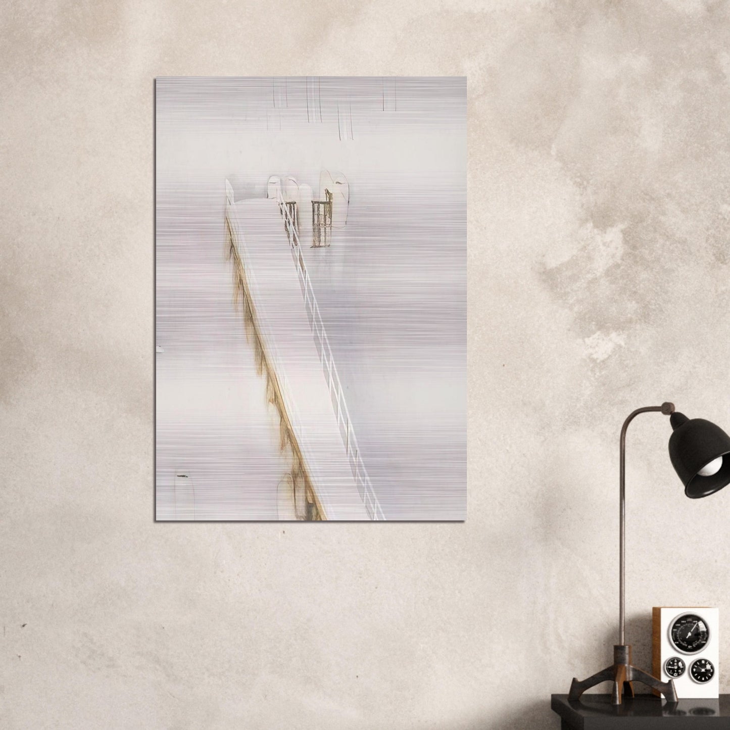 Lavender Bay Pier in the Rain - 1976 - Brett Whiteley Brushed Aluminum Print - 70x100 cm / 28x40 inches | Brett Whiteley Aluminum Print | Brett Whiteley Prints