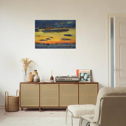 Sunset on the Sea - Childe Hassam Brushed Aluminum Print - 70x100 cm / 28x40 inches | Childe Hassam Aluminum Print | Childe Hassam Prints
