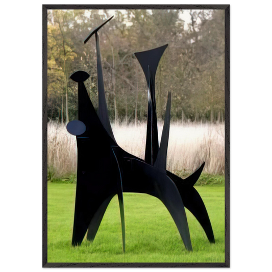 THE DOG - Alexander Calder 70x100 cm / 28x40 inches Framed Art Print – Black Wooden Frame