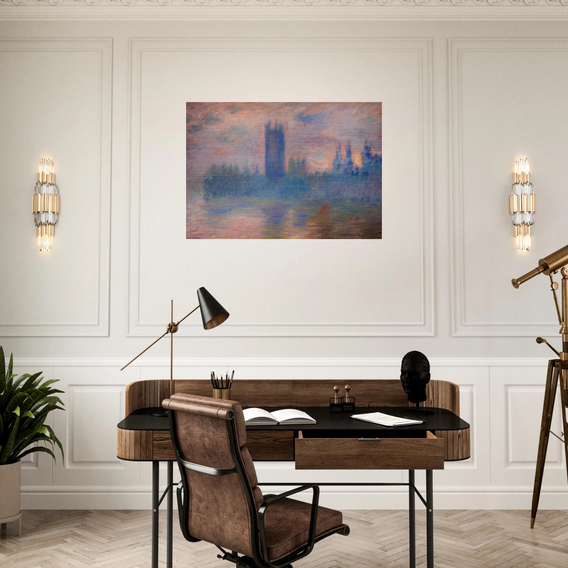 Houses of Parliament, Westminster - claude monet Brushed Aluminum Print - 70x100 cm / 28x40 inches | claude monet Aluminum Print | claude monet Prints