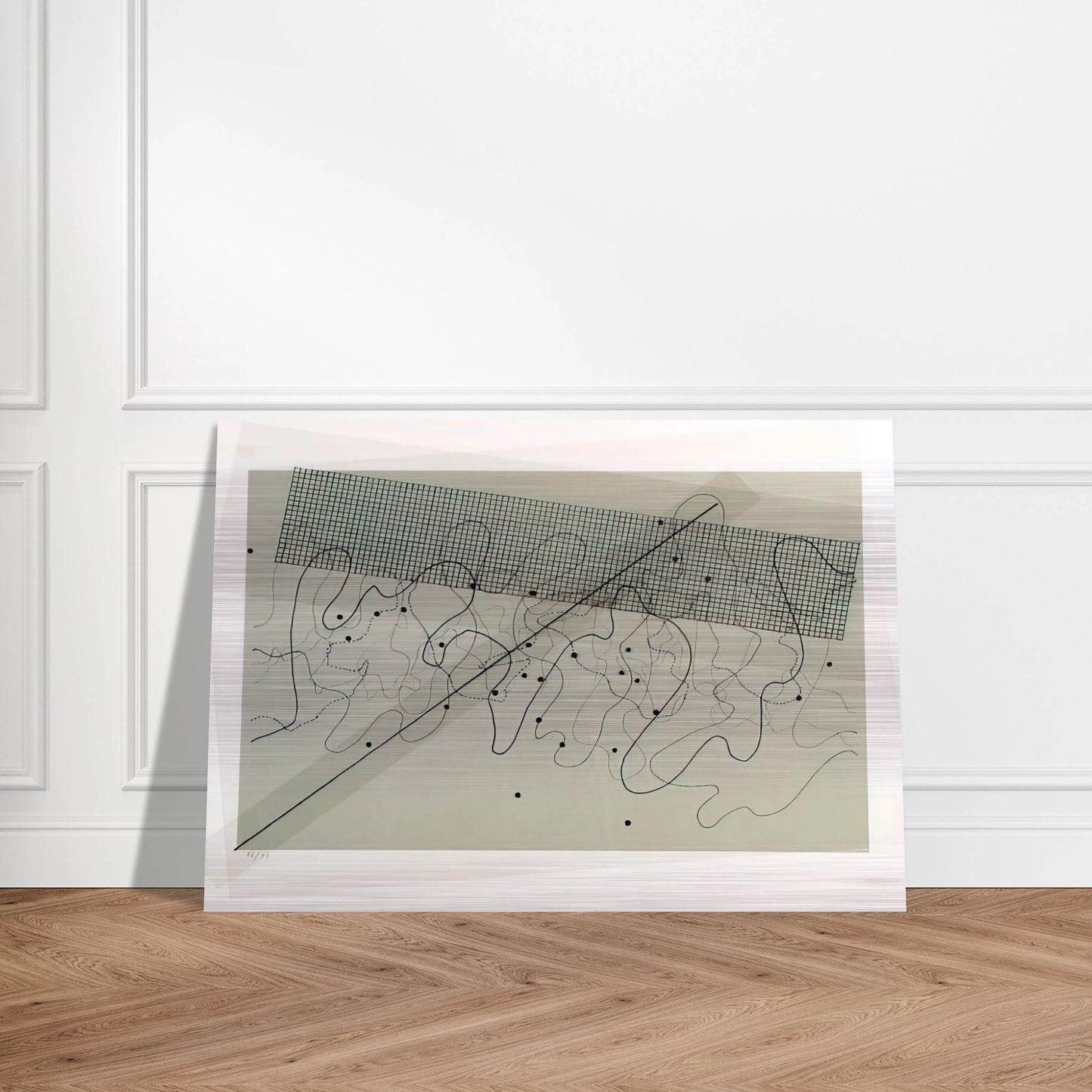 Fontana Mix Light Grey - 1981 - John Cage Brushed Aluminum Print - 70x100 cm / 28x40 inches | John Cage Aluminum Print | John Cage Prints