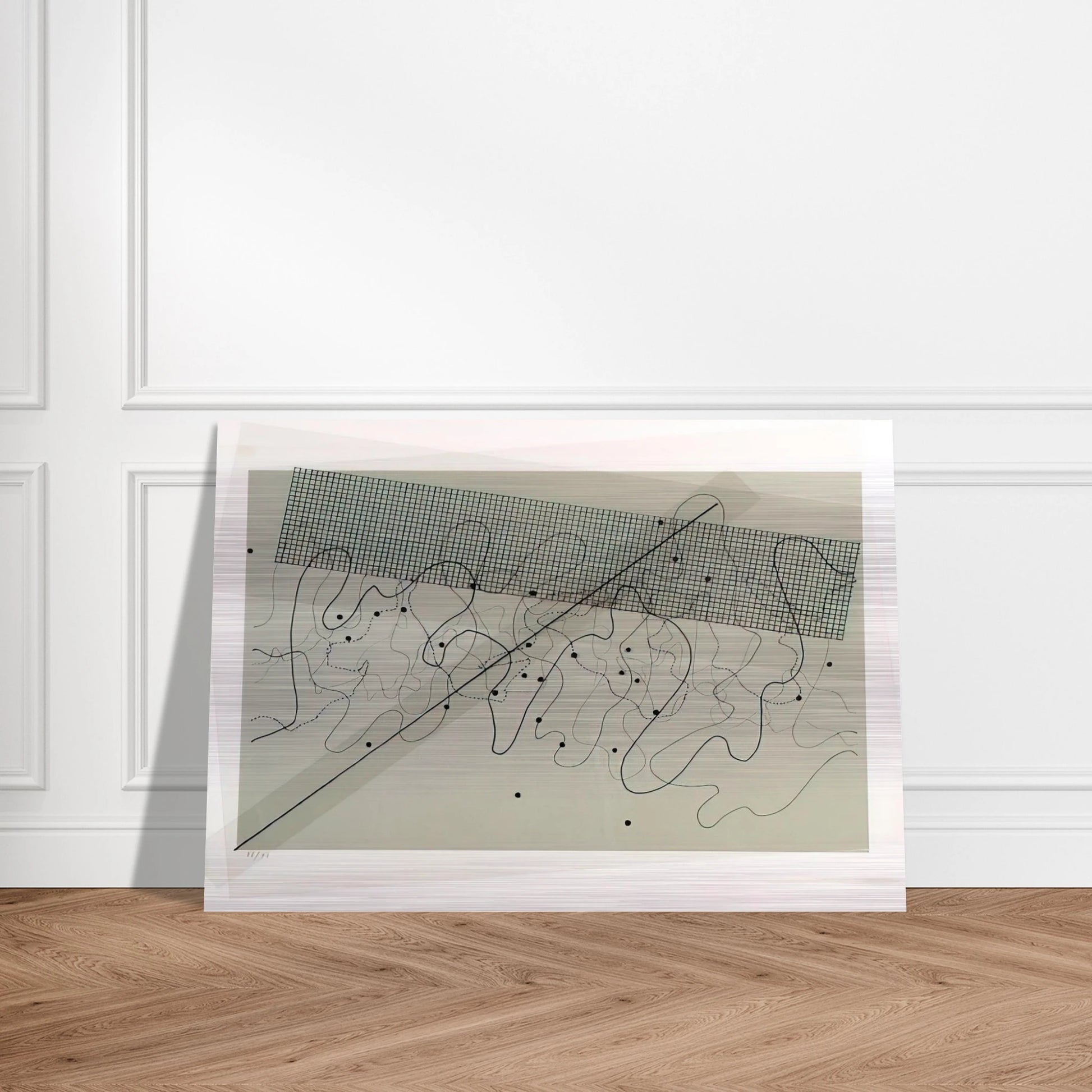 Fontana Mix Light Grey - 1981 - John Cage Brushed Aluminum Print - 70x100 cm / 28x40 inches | John Cage Aluminum Print | John Cage Prints
