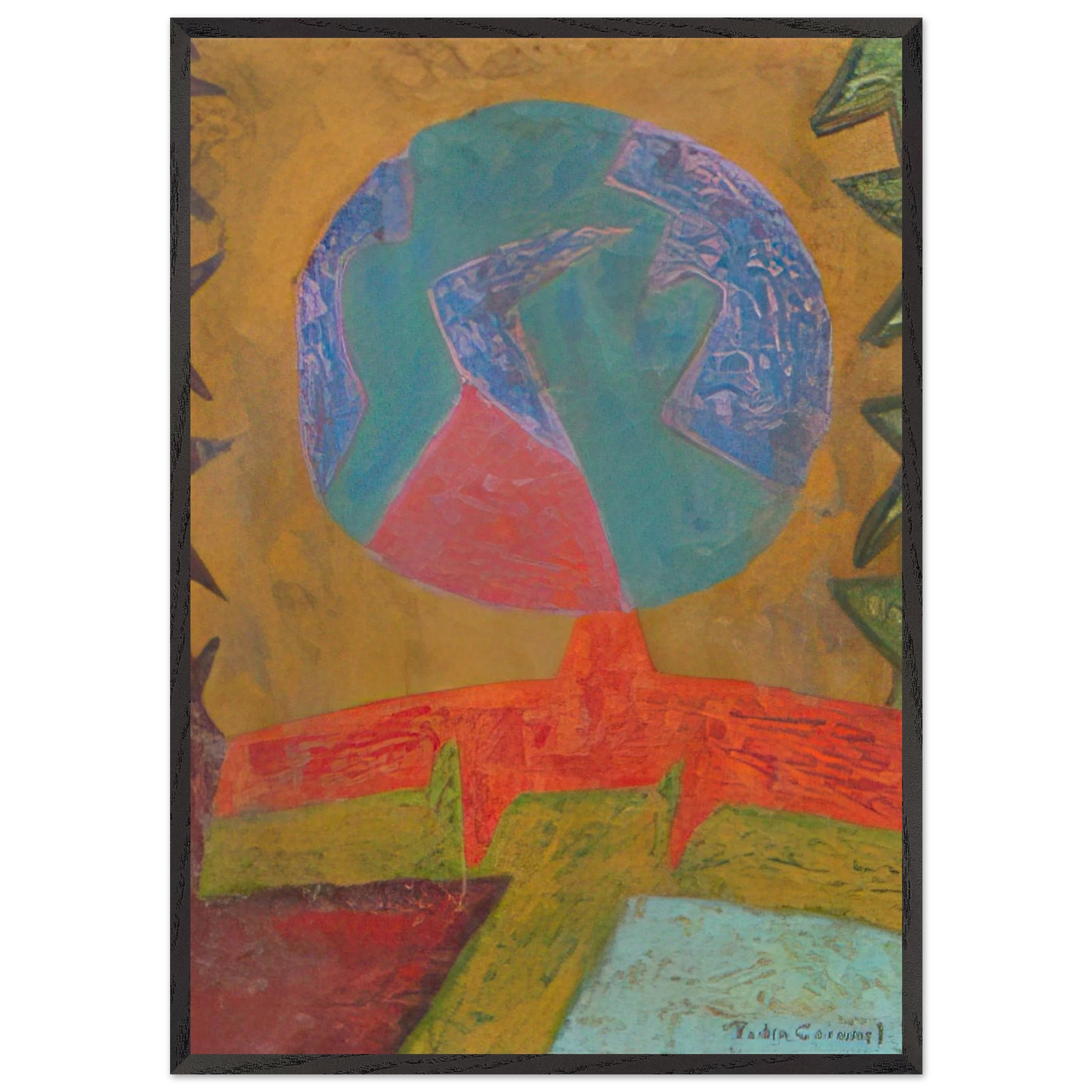 Luna - Pedro Coronel 70x100 cm / 28x40 inches Framed Art Print – Black Wooden Frame