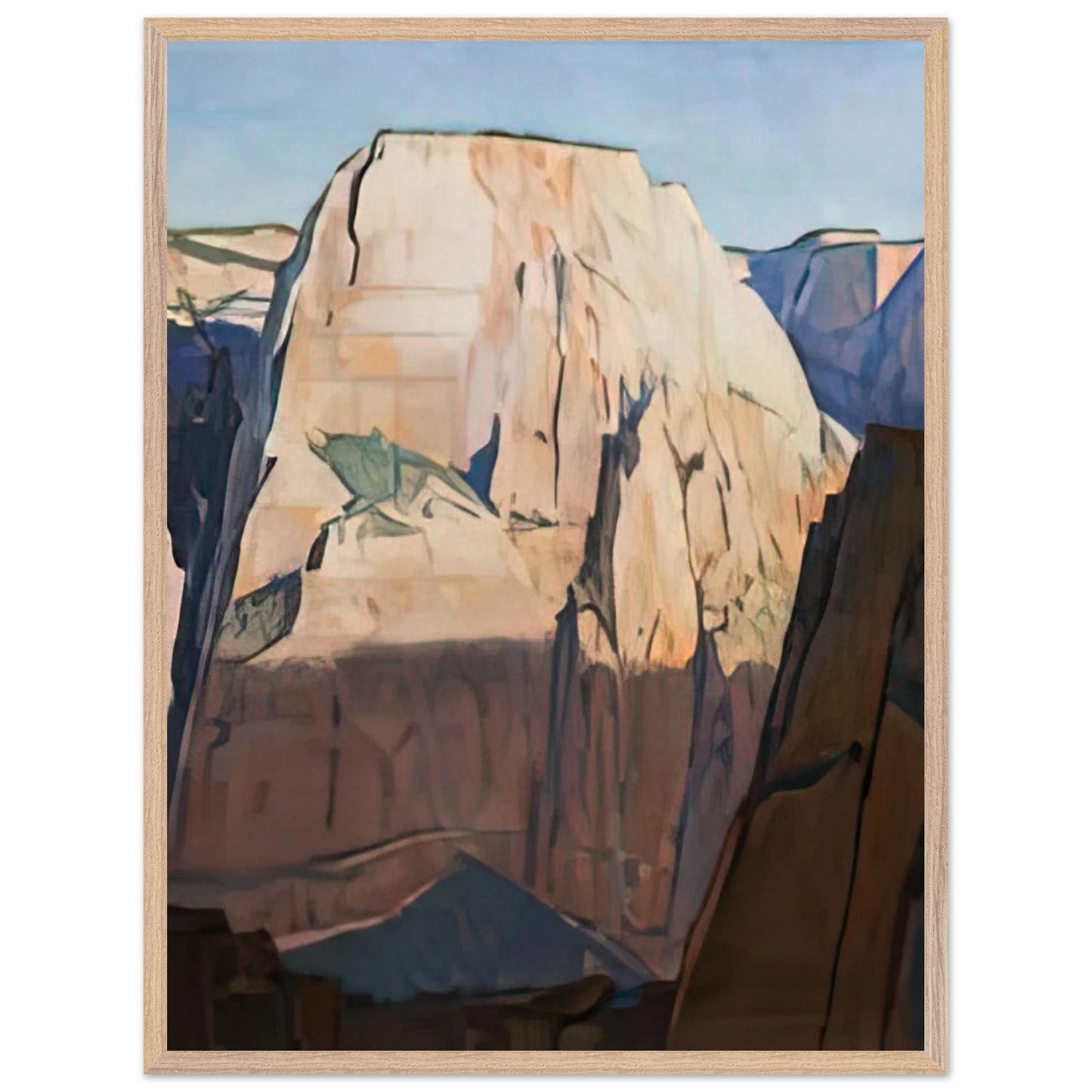 Maynard Dixon - GREAT WHITE THRONE ZION CANYON UTAH 1933 Wall art - 30x40 cm / 12x16 inches - Premium Wooden Framed Poster With Fine Art Paper-canvas - White frame