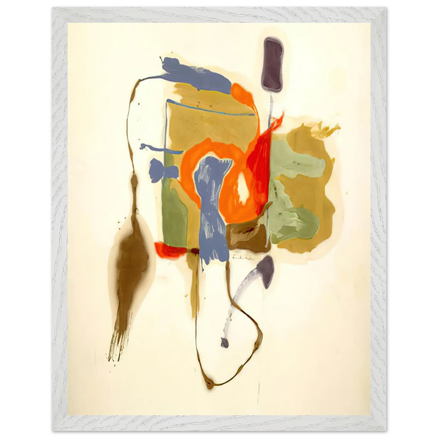 Helen Frankenthaler - Blue Form in a Scene - 1961 Wall art - A2 (42 x 59.4  cm) - Premium Wooden Framed Poster With Fine Art Paper - Wood frame