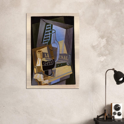 STILL LIFE IN FRONT OF THE WIINDOW 1922 - Juan Gris Brushed Aluminum Print - 70x100 cm / 28x40 inches | Juan Gris Aluminum Print | Juan Gris Prints