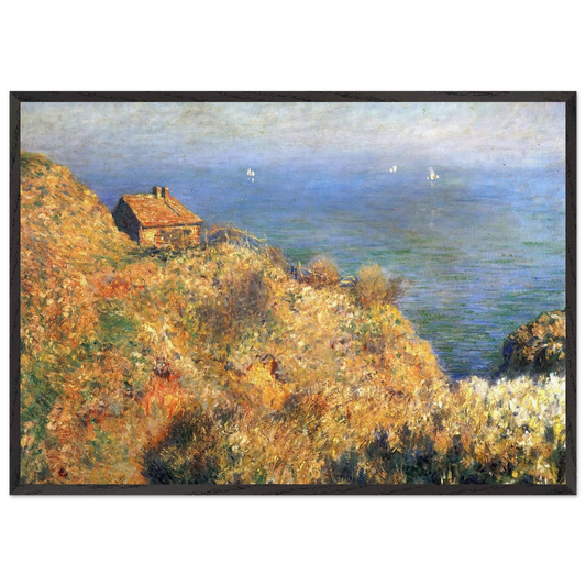 Fishermans House at Varengeville - claude monet 70x100 cm / 28x40 inches Framed Art Print – Black Wooden Frame