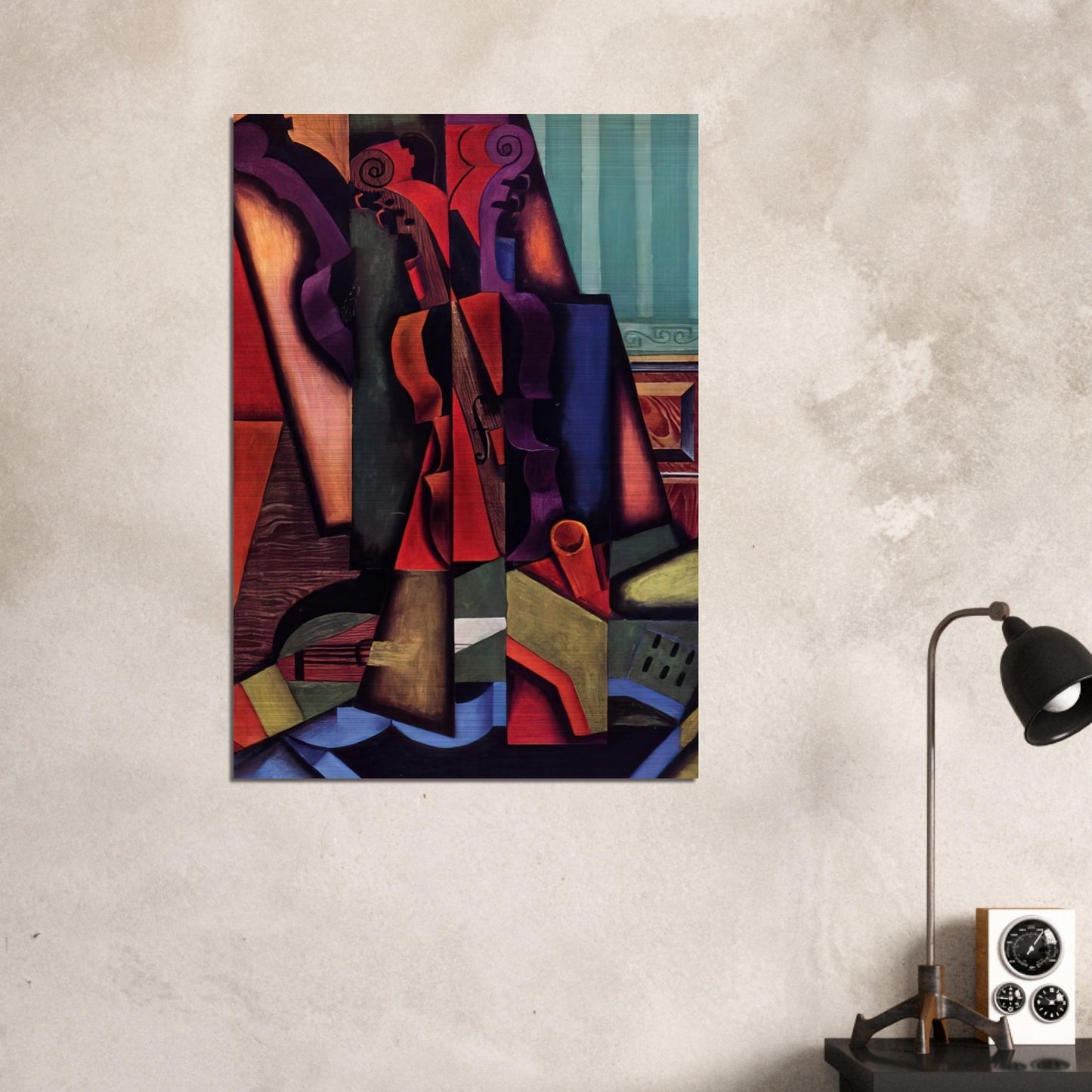 VIOLIN AND GUITAR 1913 - Juan Gris Brushed Aluminum Print - 70x100 cm / 28x40 inches | Juan Gris Aluminum Print | Juan Gris Prints