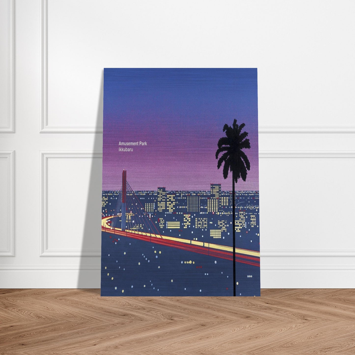 Ikkubaru Amusement City - Hiroshi Nagai Brushed Aluminum Print - 70x100 cm / 28x40 inches | Hiroshi Nagai Aluminum Print | Hiroshi Nagai Prints