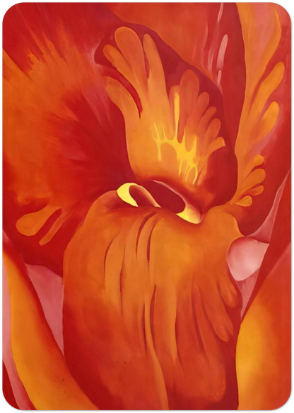 Canna Red and Orange By Georgia O'Keeffe Pack of 10 Post Cards | Georgia O'Keeffe Post Cards | A6 (10.5 x 14.8 cm) - 4.1 x 5.8 inches