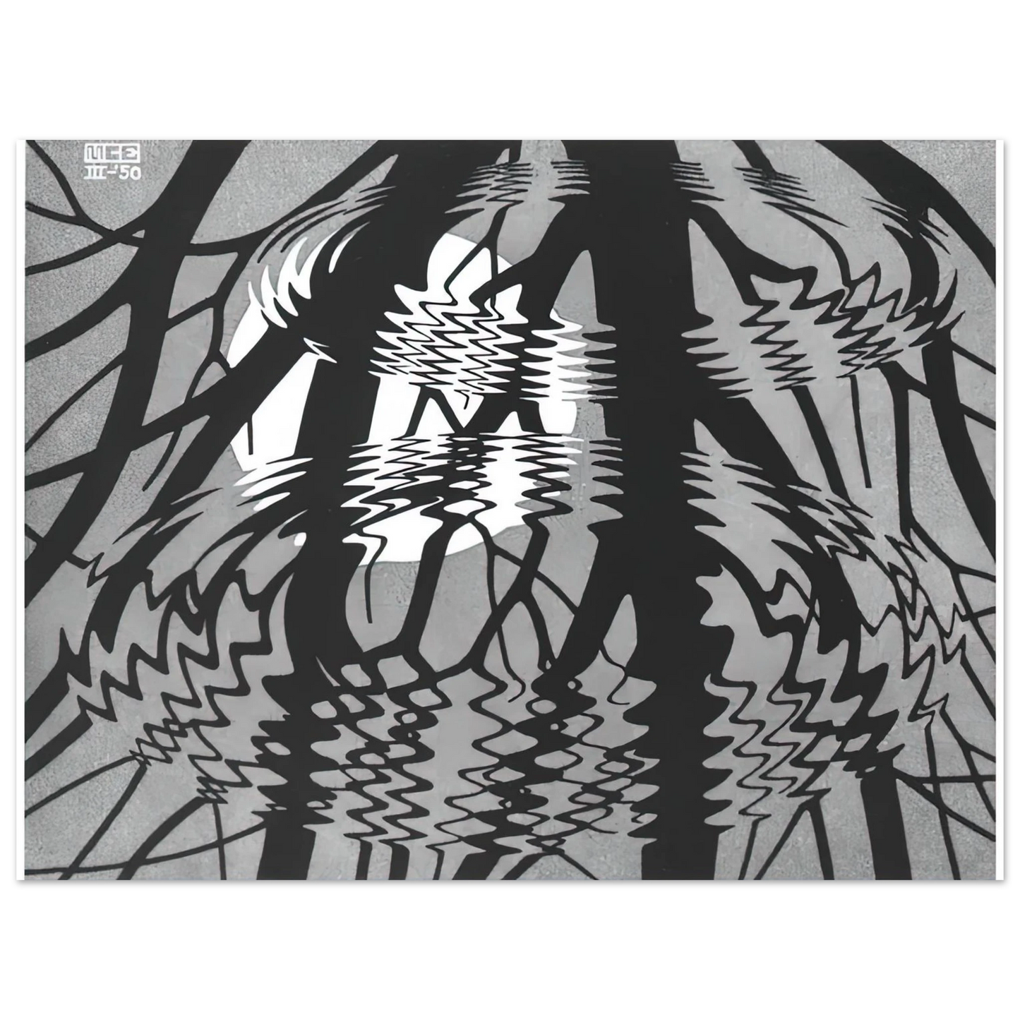 MC Escher - RIPPLED SURFACE Wall Art - 21x29.7 cm / 8x12" - Fine Art Poster-canvas - -